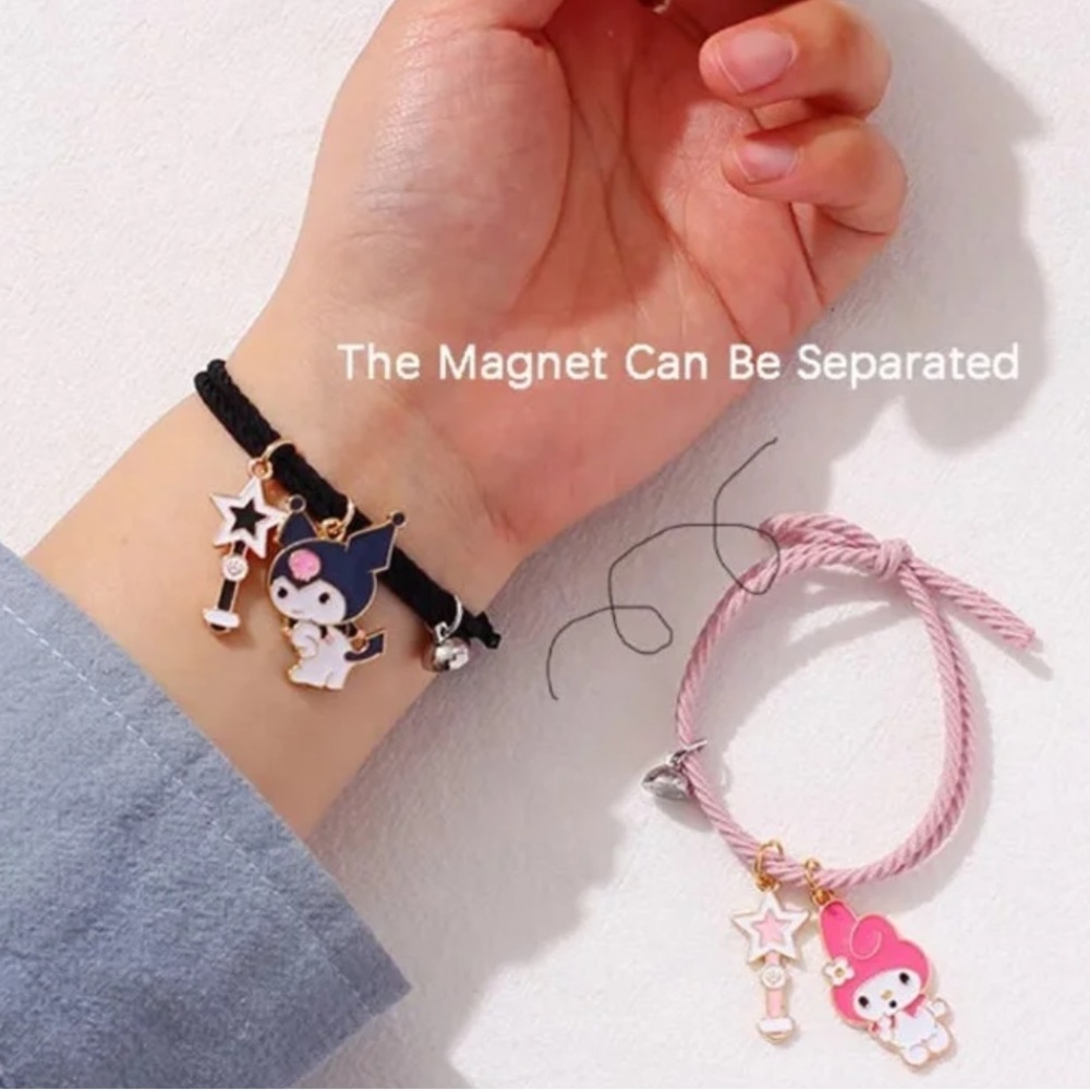 ⭐️$7 in Bundle• Kuromi & My Melody Magnetic Best Friends Bracelets Set